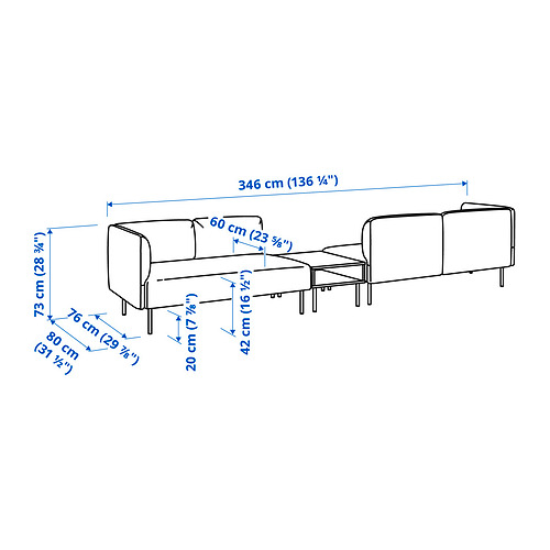 LILLEHEM 4座位組合梳化附/茶几