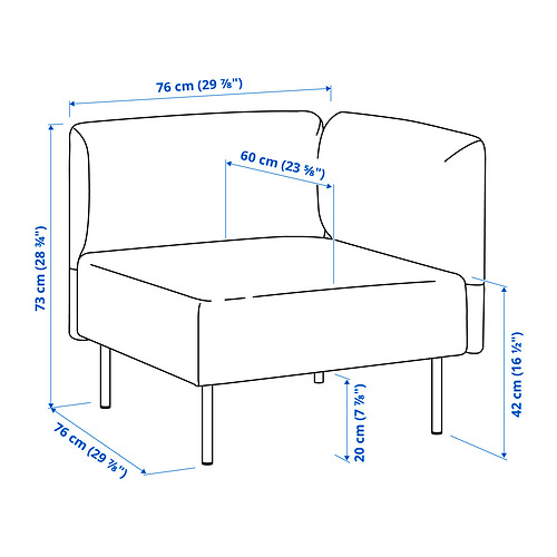 LILLEHEM 5-seat modular sofa with side table