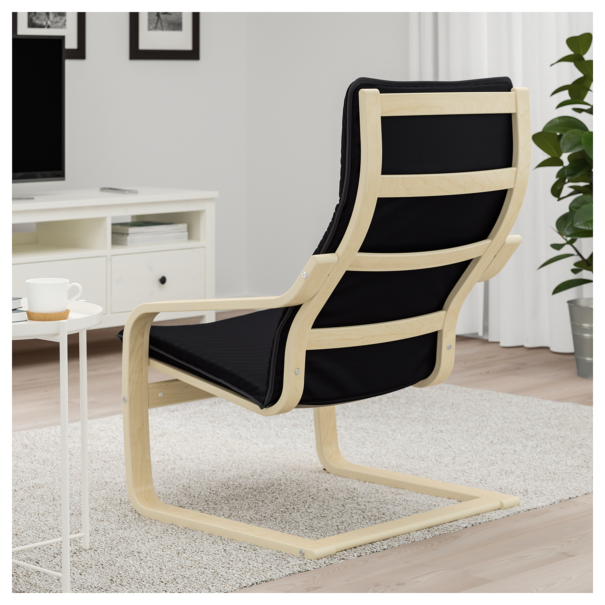 POÄNG armchair, birch veneer/Knisa black IKEA Hong Kong and Macau