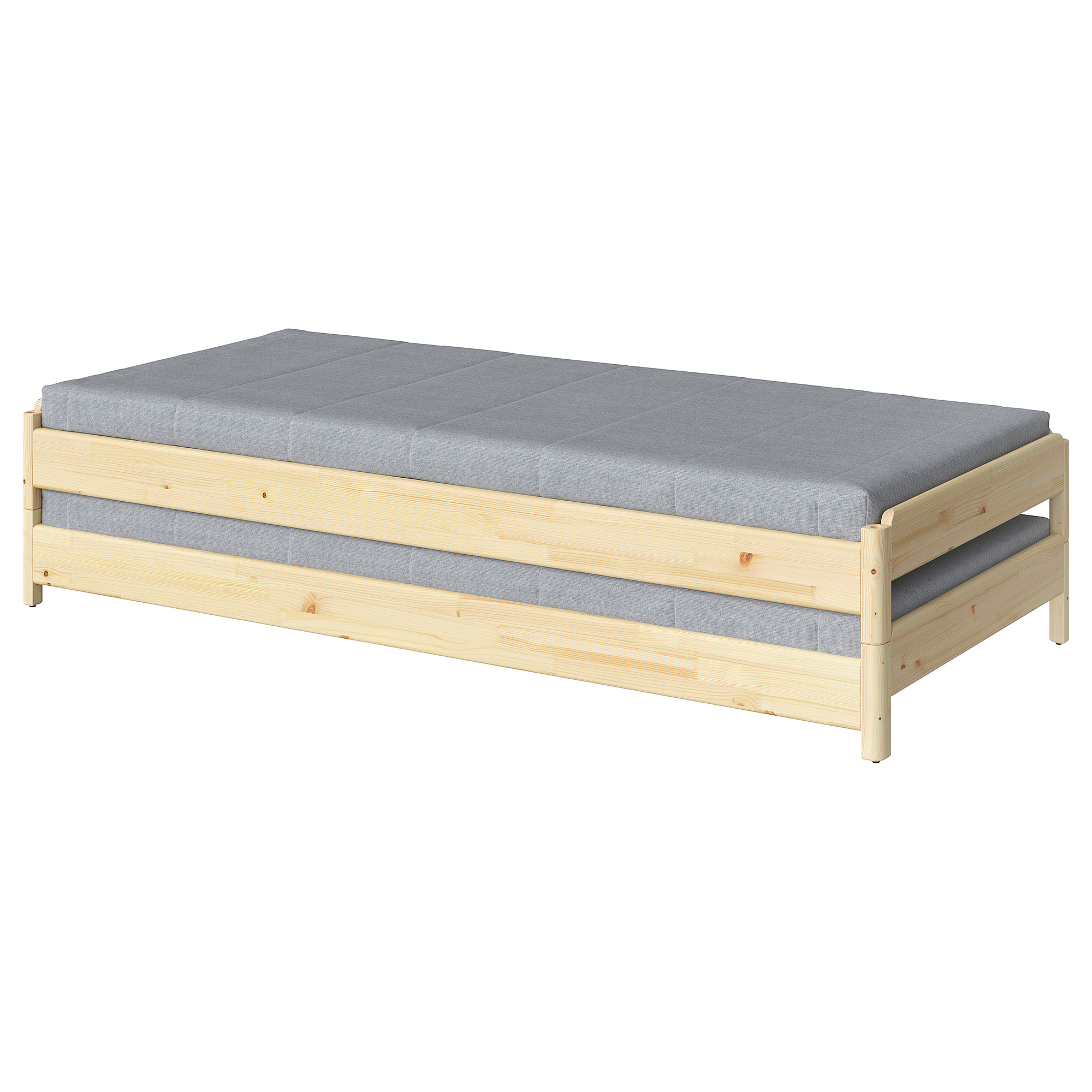 UTÅKER - stackable bed with 2 mattresses, pine/Ågotnes firm 