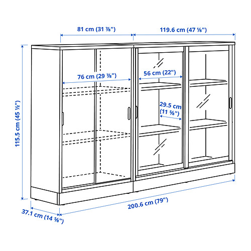 TONSTAD storage combination w sliding doors