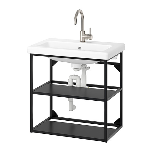 TVÄLLEN/ENHET open wash-stand with 2 shelves