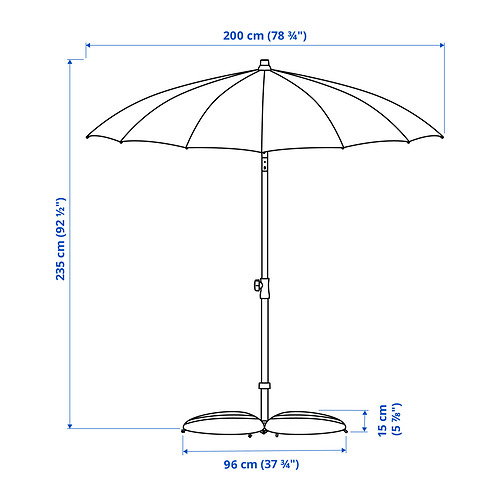 SAMSÖ/IGGÖN parasol with base