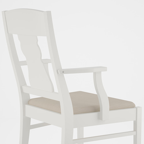 INGATORP chair with armrests white Nordvalla beige IKEA Hong