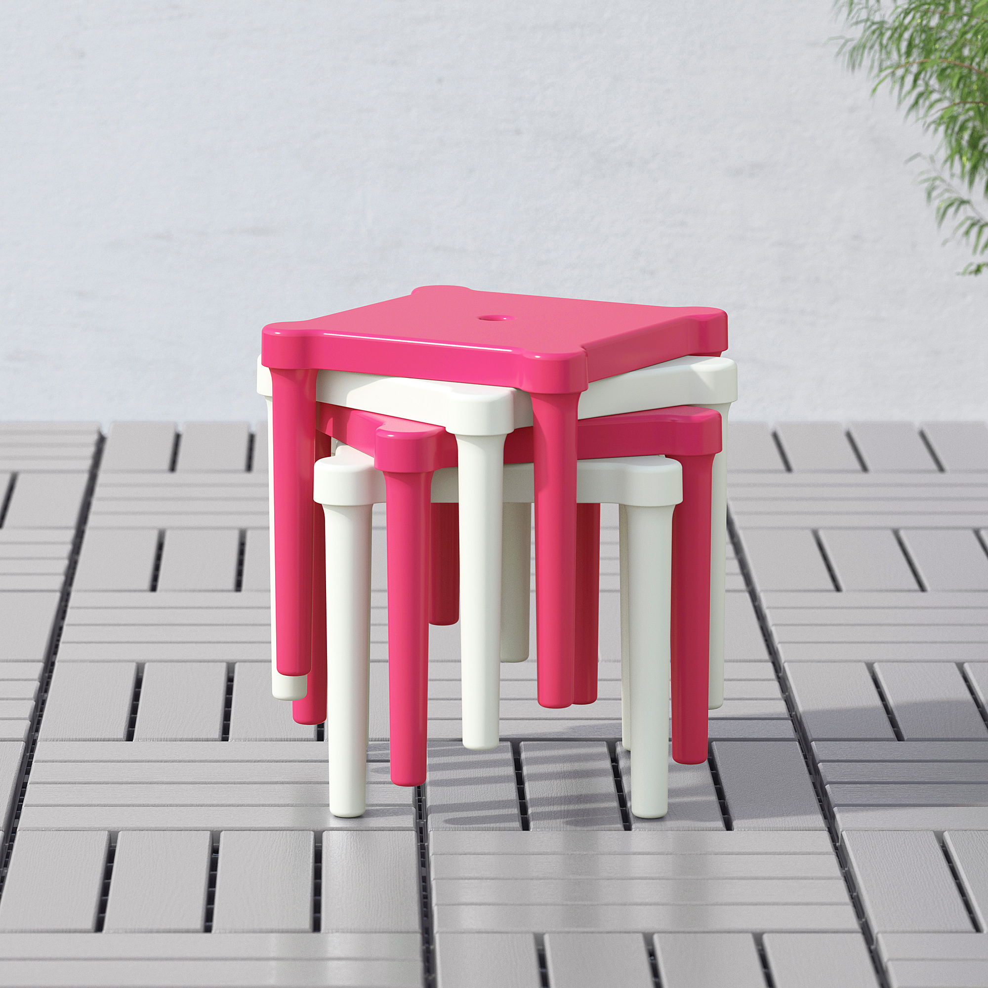 pink outdoor stool