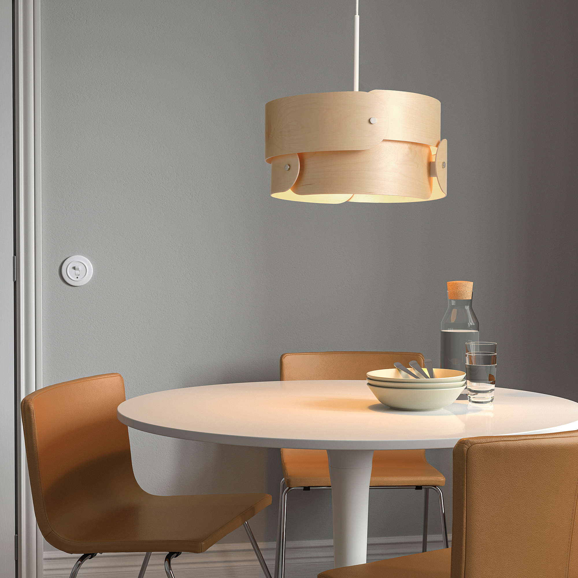 SOLKLINT pendant lamp, brass/grey clear glass, 22 cm (9) - IKEA