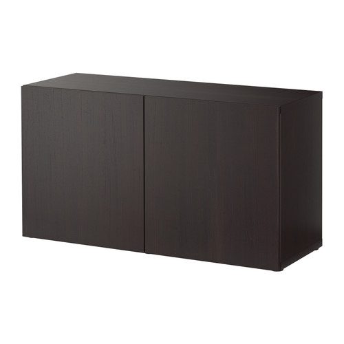 BESTÅ - shelf unit with doors, black-brown/Lappviken black-brown ...