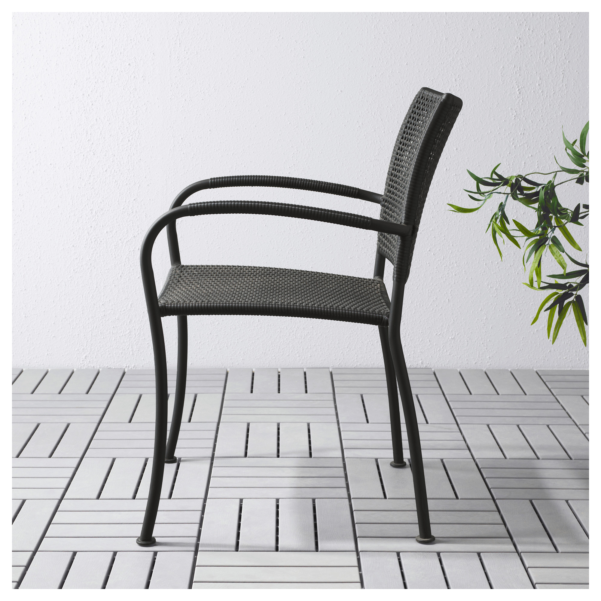 L CK  chair with armrests outdoor grey IKEA  Hong 