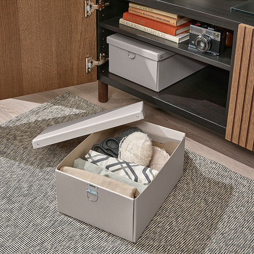 KVARNVIK Storage box with lid, beige, Length: 13 ¾. Learn more! - IKEA