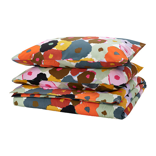 MURREVA duvet cover and 2 pillowcases