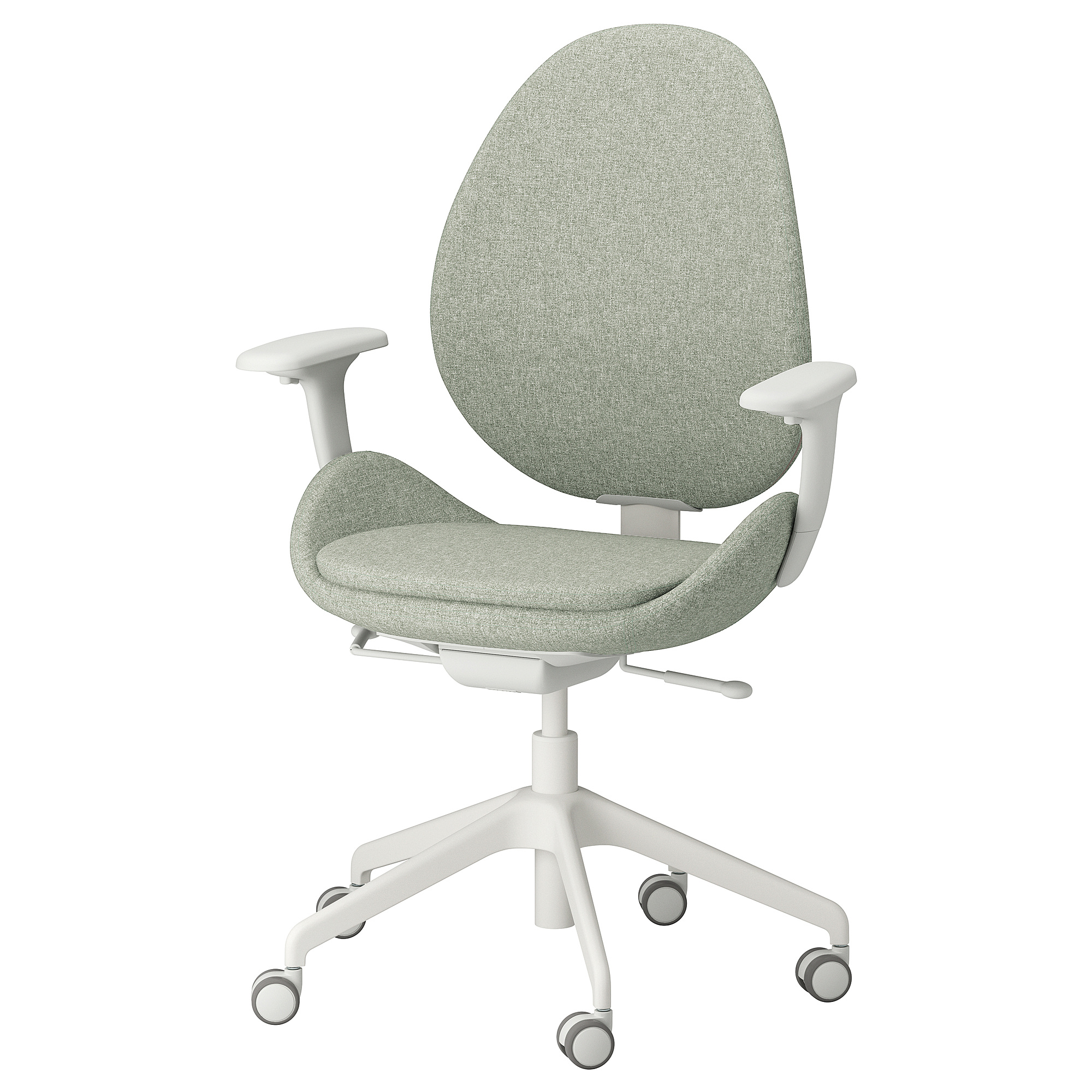 HATTEFJ LL office chair with armrests Gunnared light green