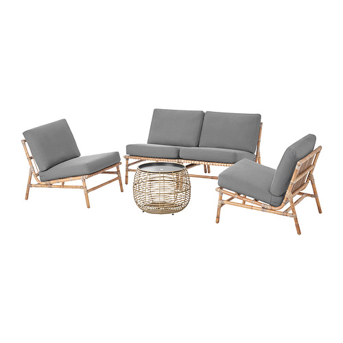 TVARÖ/FRÖSÖN 4-seat conversation set, outdoor