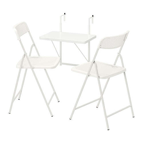 TORPARÖ table f wall+2 fold chairs, outdoor