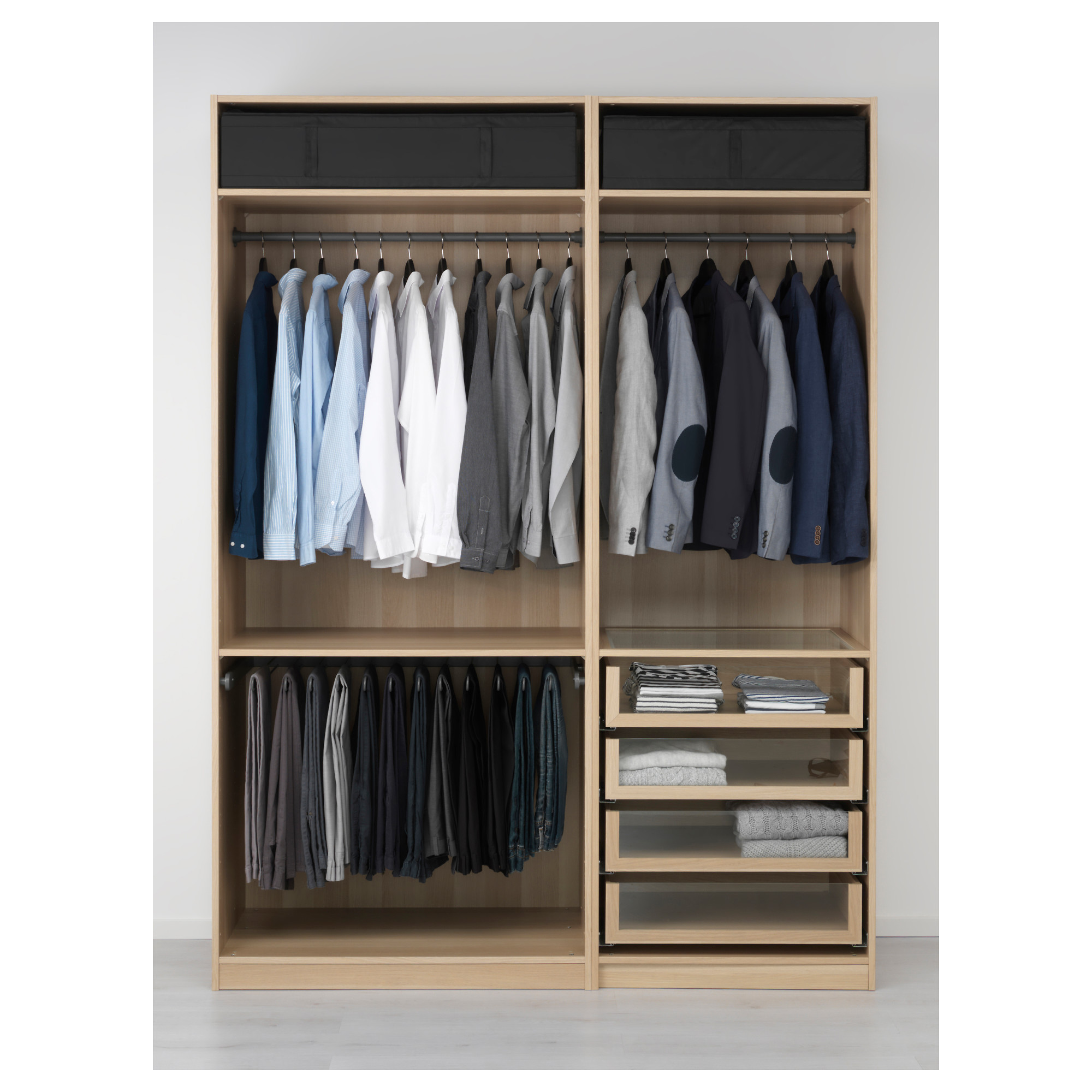 Pax Wardrobe White Stained Oak Effect Ikea Hong Kong