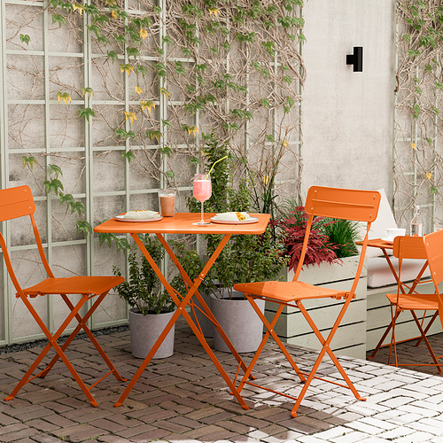 SUNDSÖ table and 2 folding chairs