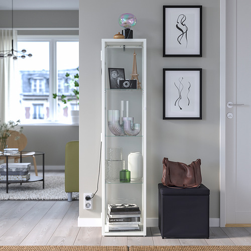 BLÅLIDEN - 玻璃門貯物櫃, 白色, 35x32x151 厘米| IKEA 香港及澳門