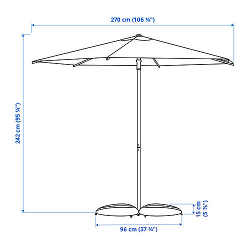 IGGÖN/HÖGÖN parasol with base