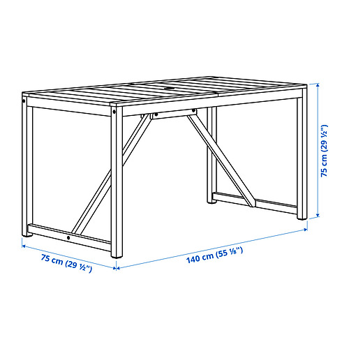 NÄMMARÖ table+4 chairs w armrests, outdoor