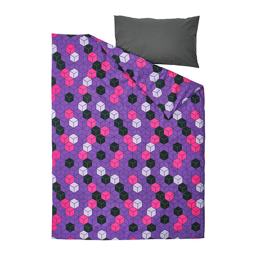 BLÅSKATA duvet cover and pillowcase