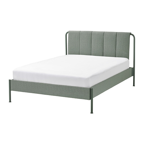 TÄLLÅSEN - 軟墊式床架, Kulsta 灰綠色, 雙人| IKEA 香港及澳門