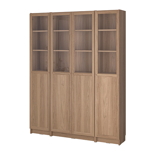 BILLY/OXBERG bookcase comb w panel/glass doors