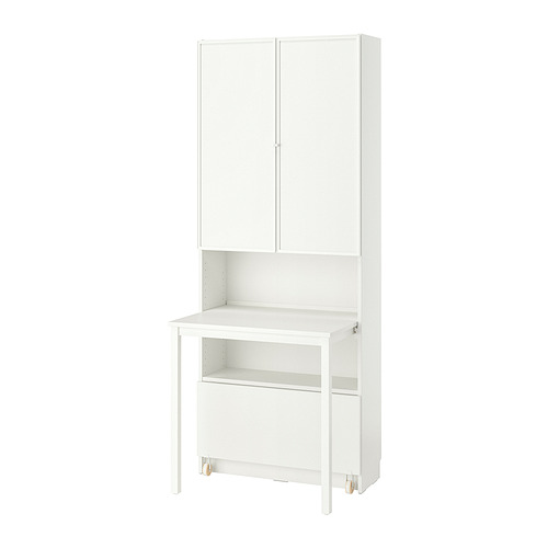 BILLY/HÖGBO bookcase with desk and drawer