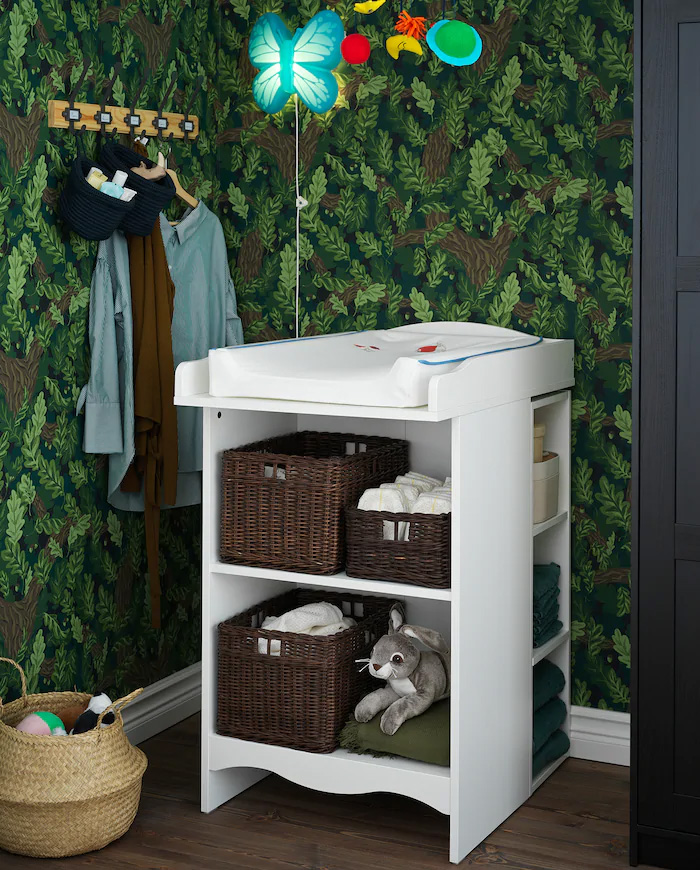 bookshelf changing table combo