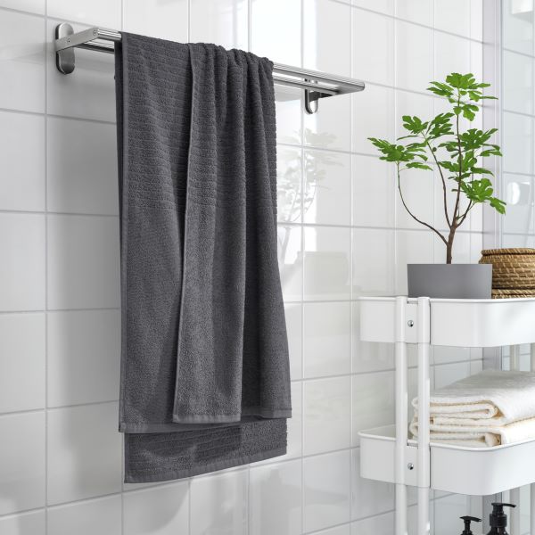 FREDRIKSJÖN bath towel, dark grey, 70x140 cm - IKEA